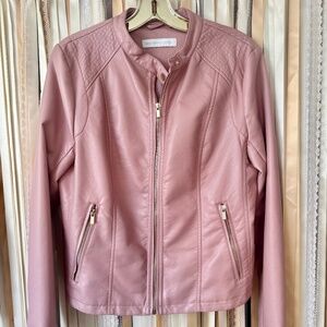 Pink Leather Jacket by New York & Company